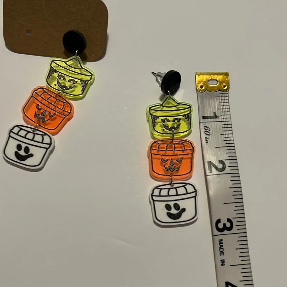 Halloween Pail Dangle Earrings